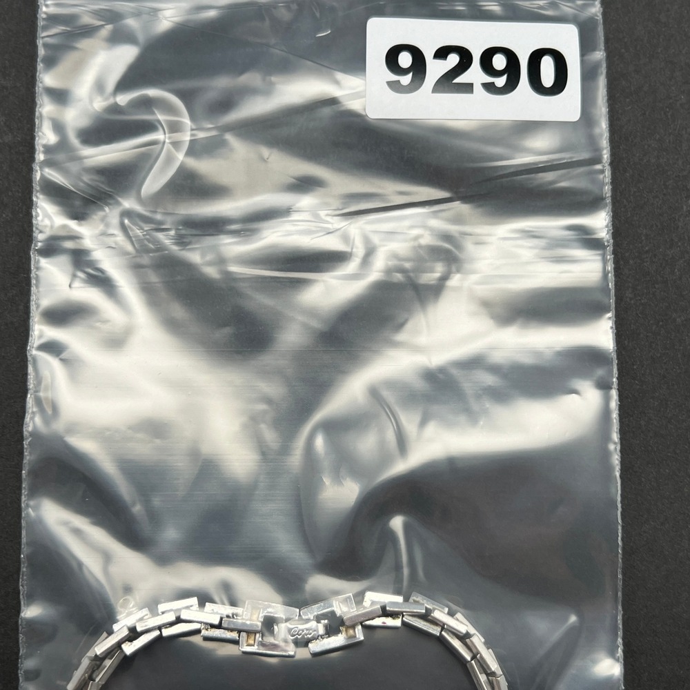Vintage Coro Link Bracelet Silver Tone Geometric Brutalist 7.5" READ - Picture 9 of 9